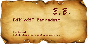 Báró Bernadett névjegykártya