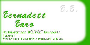 bernadett baro business card